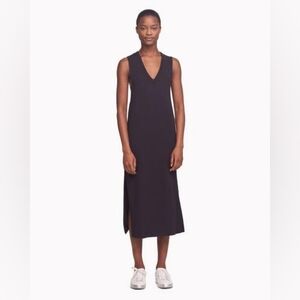 Rag & Bone Black Midi Dress Side Split Sleeveless Women's Size S/P Whimsical